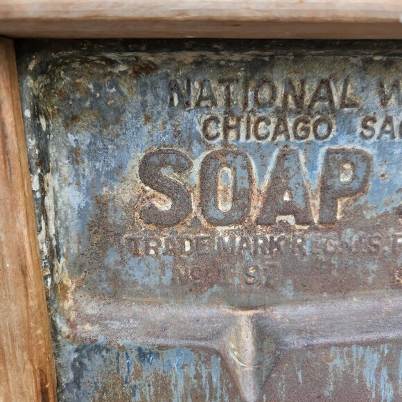 No 197 Cobalt Enamel Soap Saver National Washboard Co Laundry Board Antique Wash - Picture 7 of 12